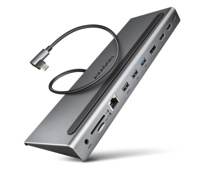 Akcesoria AXAGON Wieloportowy hub USB 5Gbps, 3x USB-A, 2x HDMI + DP + GLAN,